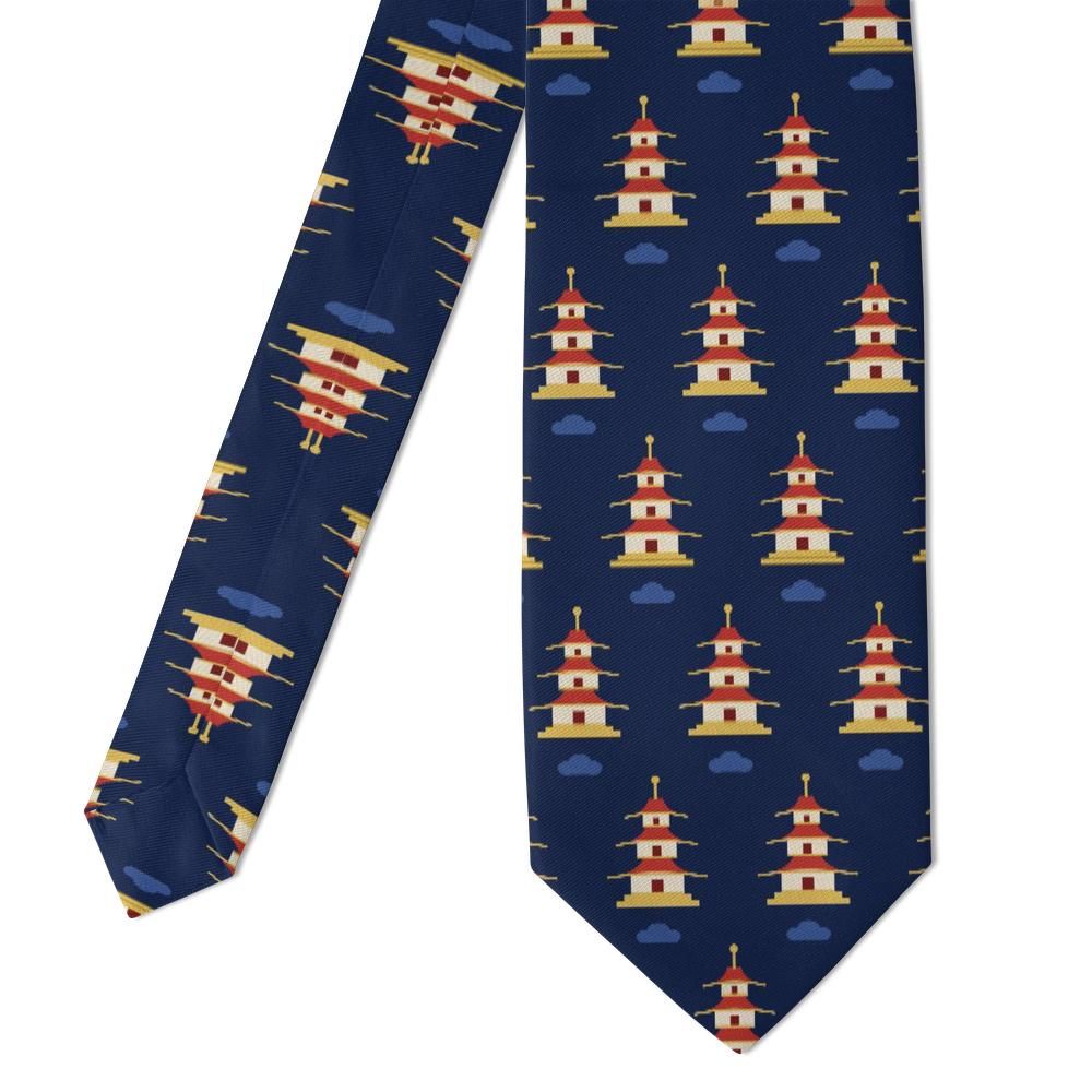 Rožmberk - Navy & Red Pagoda Tie – Lantern Festival