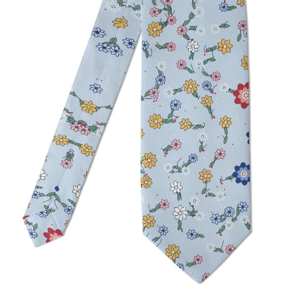 Ahlefeldt - Sky Blue & Red Chintz Floral Tie – Seaside Cottage