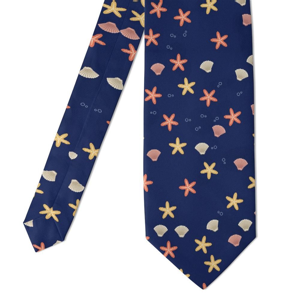 Ramel - Navy Starfish & Seashell Tie – Coastal Evening