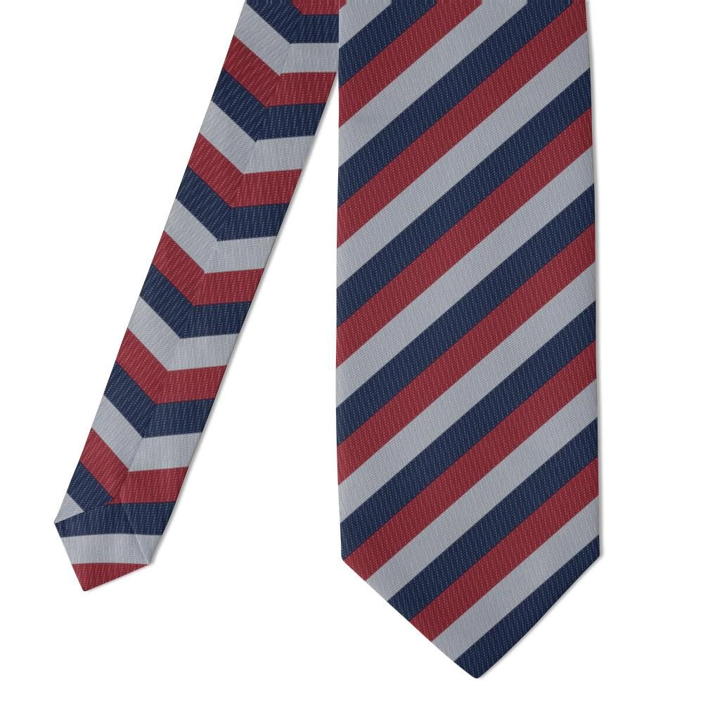 Schack - Burgundy, Silver & Navy Block Stripe Tie – Collegiate Club