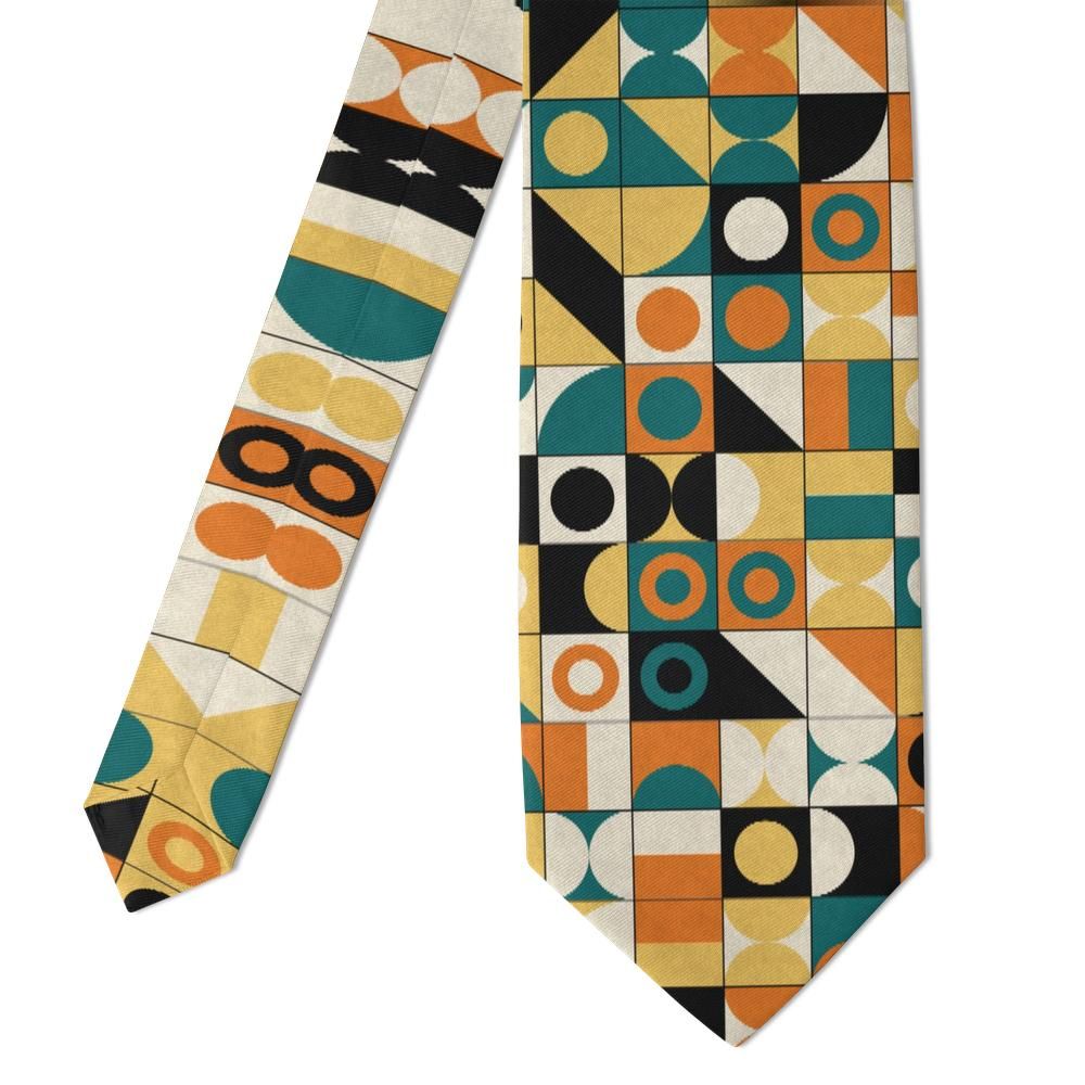 Dyre - Teal & Orange Bauhaus Tie – Weimar Workshop