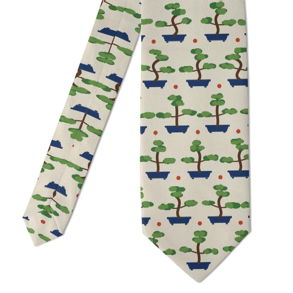 Flemming - Cream & Green Bonsai Tie – Zen Garden