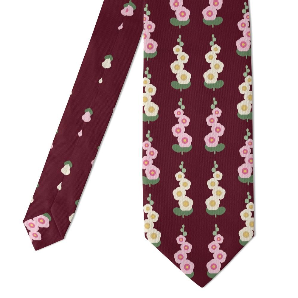 Hohenberg - Burgundy & Blush Hollyhock Tie – Late Summer
