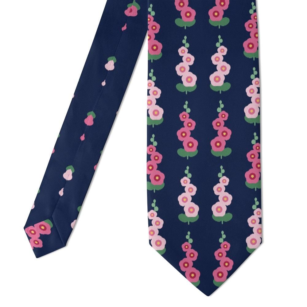 Hohenberg - Navy & Rose Hollyhock Tie – Cottage Wall