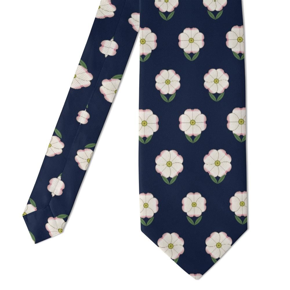 Rosenstolpe - Navy Dogwood Blossom Tie – Spring in Full Bloom