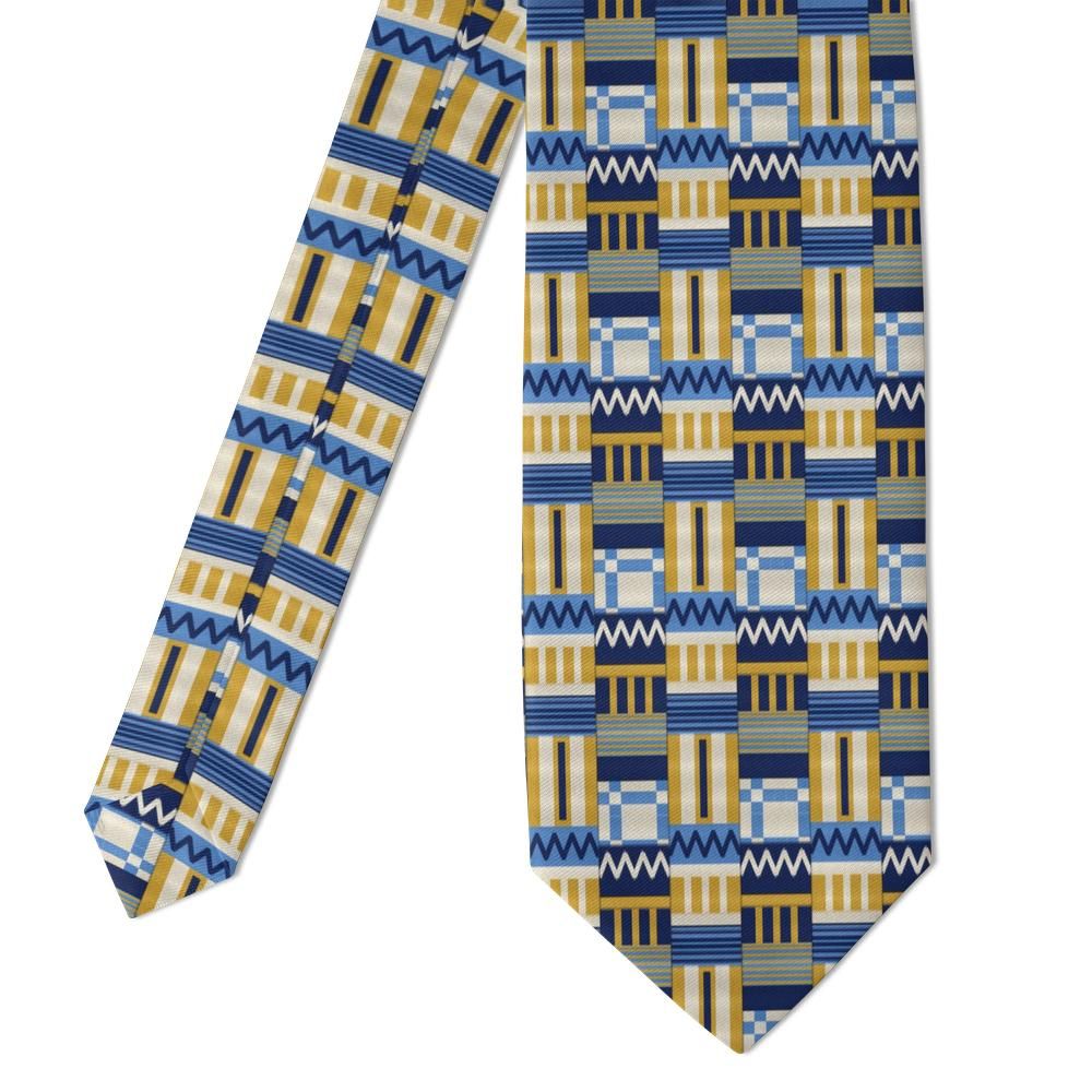 Ulfstand - Navy, Gold & Sky Kente Weave Tie – Coastal Loom