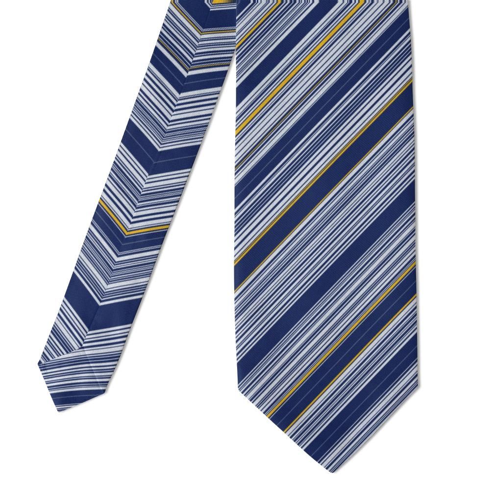 Gyldenlove - Navy & Silver Barcode Stripe Tie – City Code