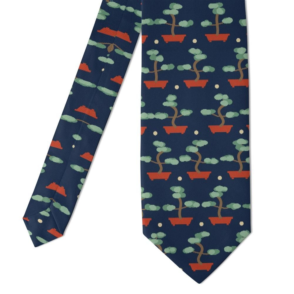 Flemming - Navy & Sage Bonsai Tie – Moonlit Garden