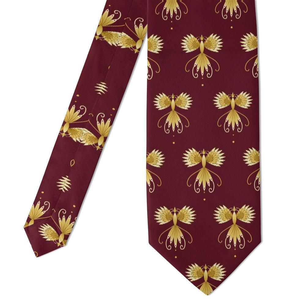 Széchenyi - Burgundy & Gold Phoenix Rising Tie – Golden Rebirth