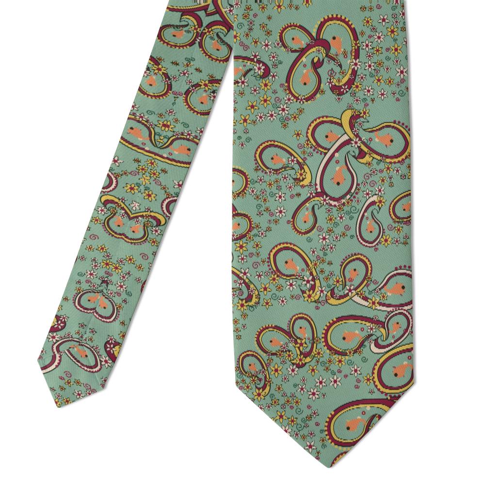 Mattei - Sage & Burgundy Garden Paisley Tie – Villa Garden