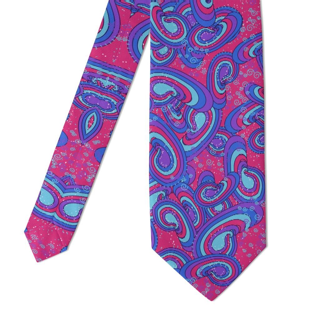 Savelli - Fuchsia & Blue Grand Paisley Tie – Roman Holiday