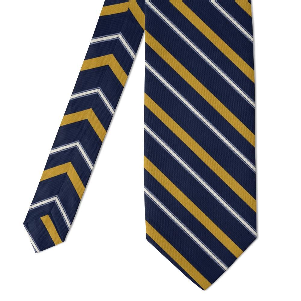 Polastron - Navy & Gold Bar Stripe Tie – Yacht Club