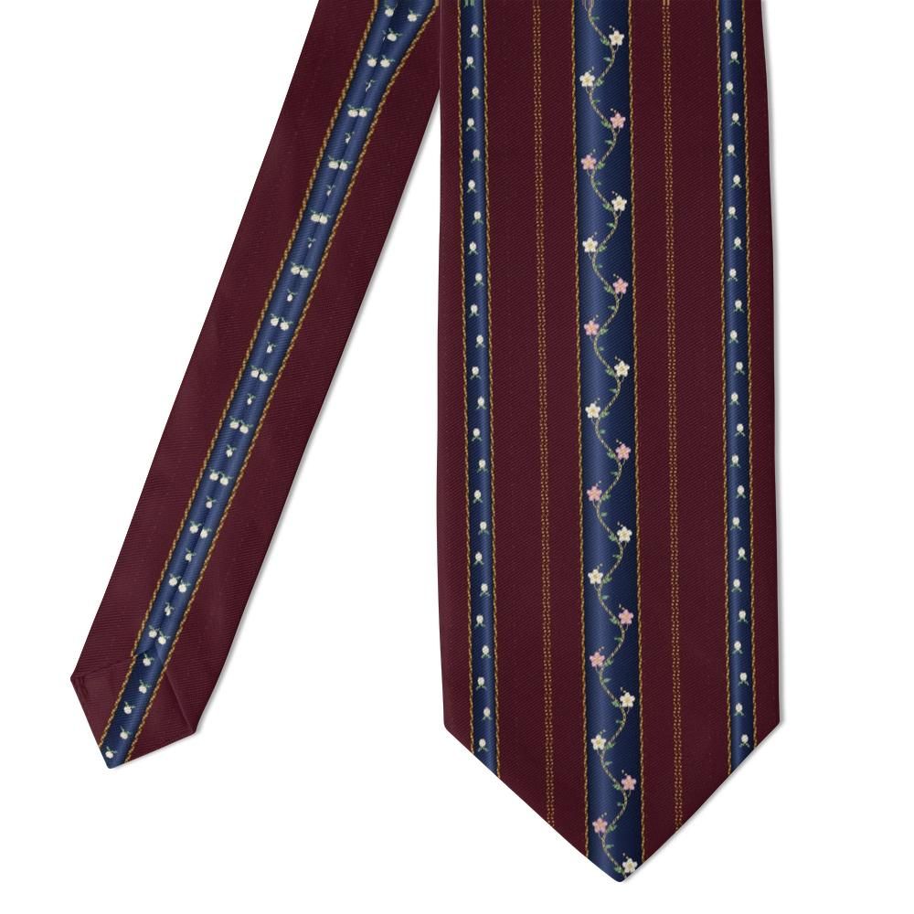Keglevich - Burgundy & Navy Embroidered Stripe Tie – Salon Vine