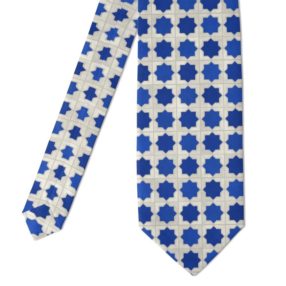 Kaalund - Cobalt & Ivory Zellige Tile Tie – Marrakech Blue