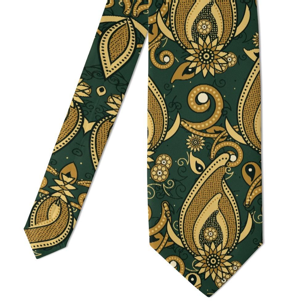 Falier - Forest & Gold Sunflower Paisley Tie – Venetian Garden