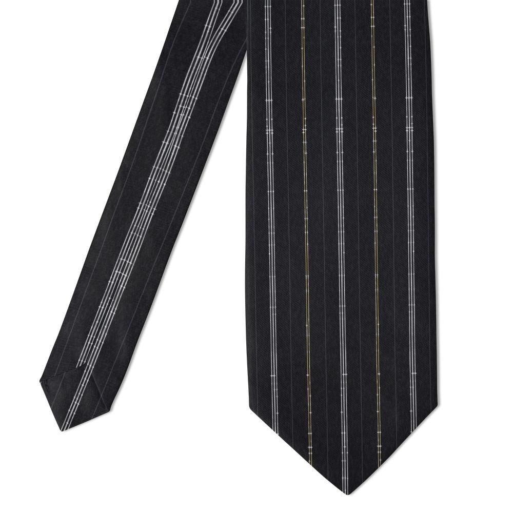 Pejacsevich - Black & Silver Lurex Stripe Tie – Midnight Gala
