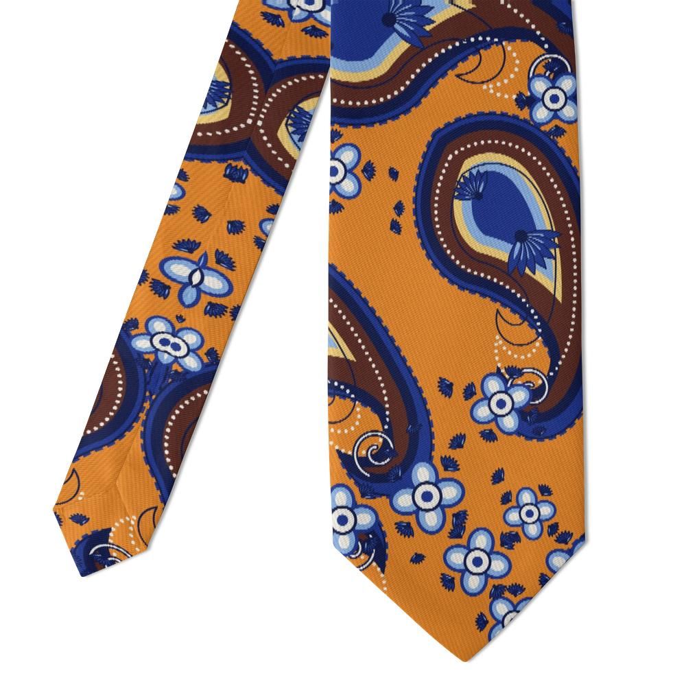 Brivio - Tangerine & Sapphire Paisley Tie – Lombard Summer
