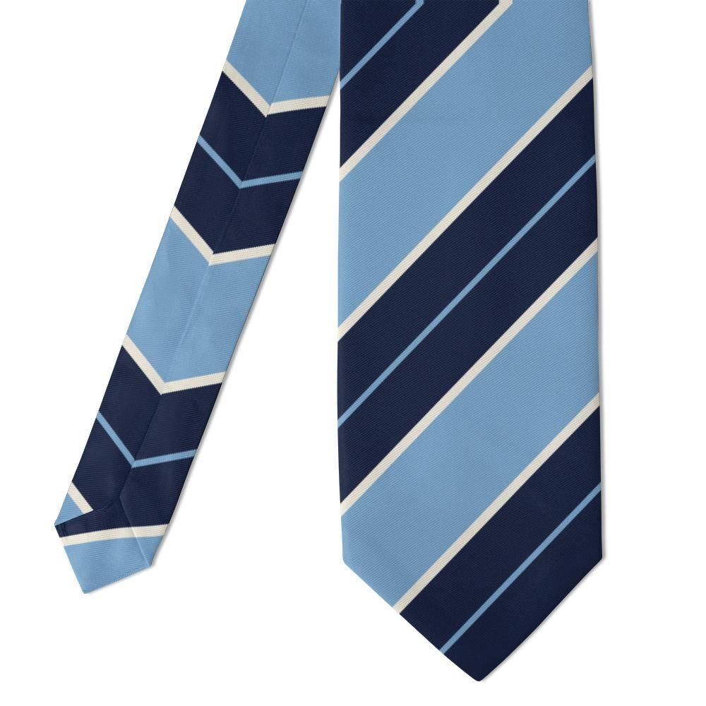 Villeroy - Sky Blue & Navy Regimental Stripe Tie – Heritage Stripes with Summer Ease