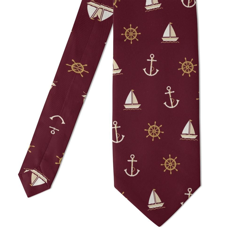 Zierotin - Burgundy & Cream Nautical Tie – Port Wine