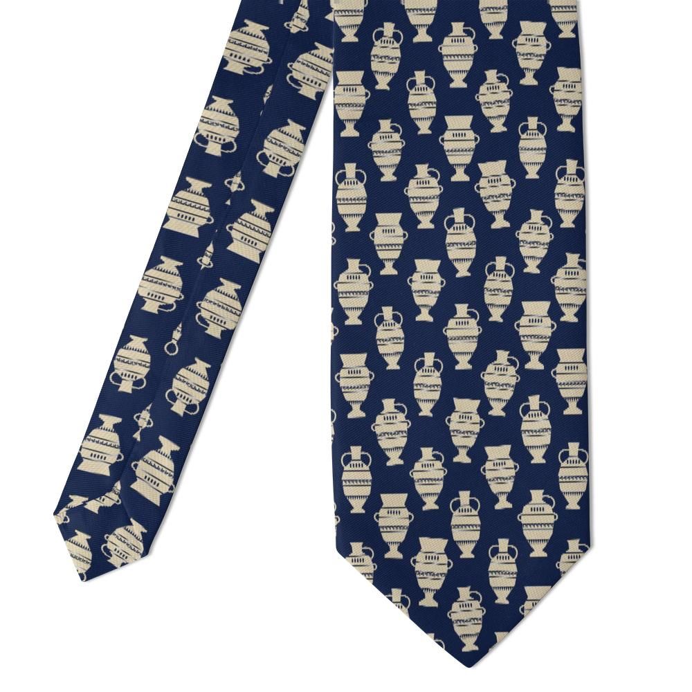 Skeel - Navy & Cream Amphora Tie – Classical Pottery Charm