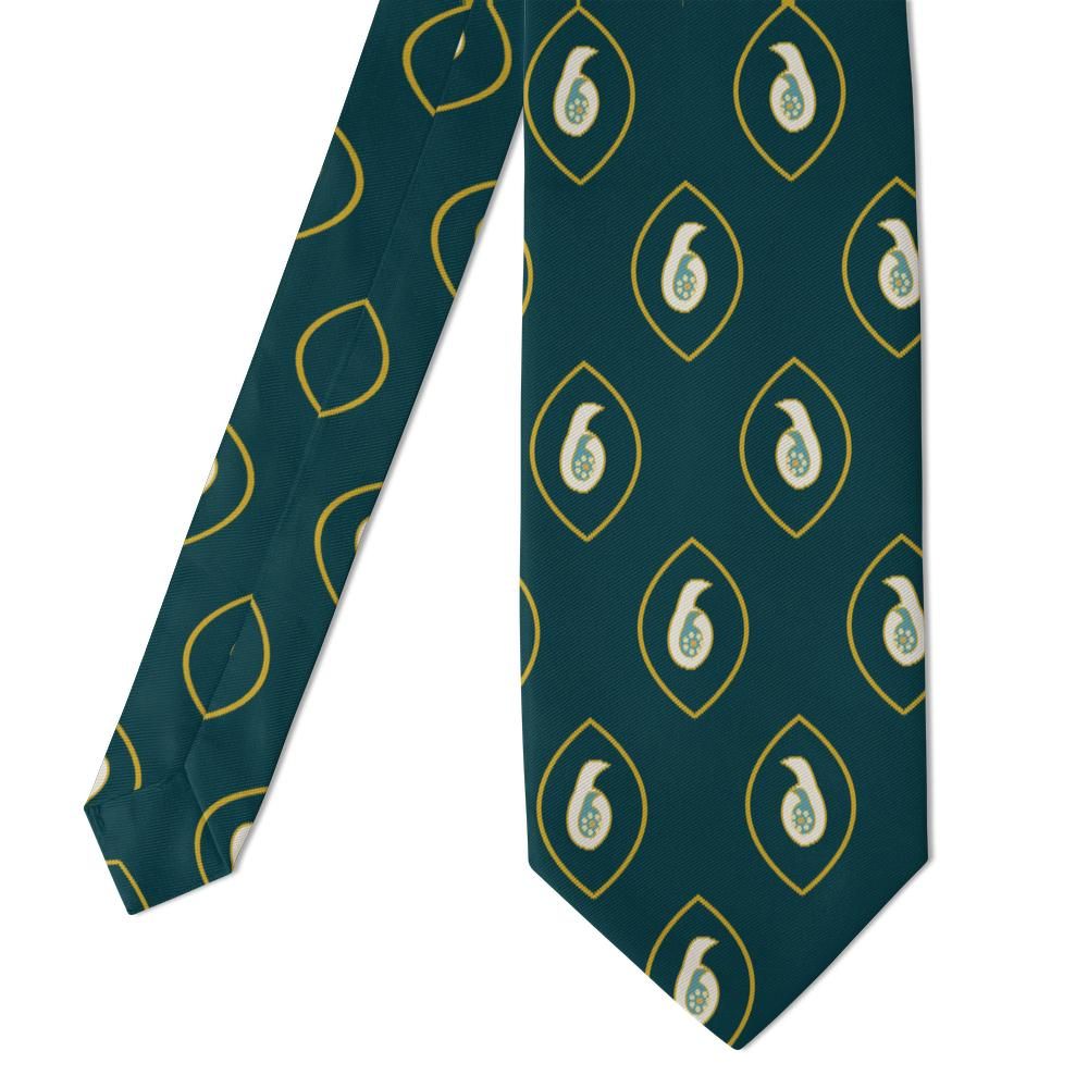 Querini - Deep Teal & Pearl Ogee Paisley Tie – Tide Jewel