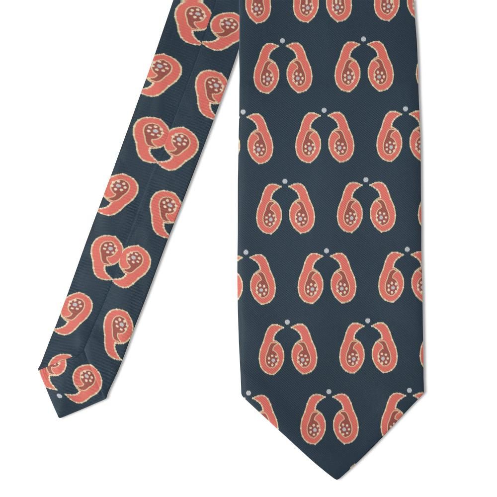 Dandolo - Slate & Coral Mirrored Boteh Tie – Harbor Duet
