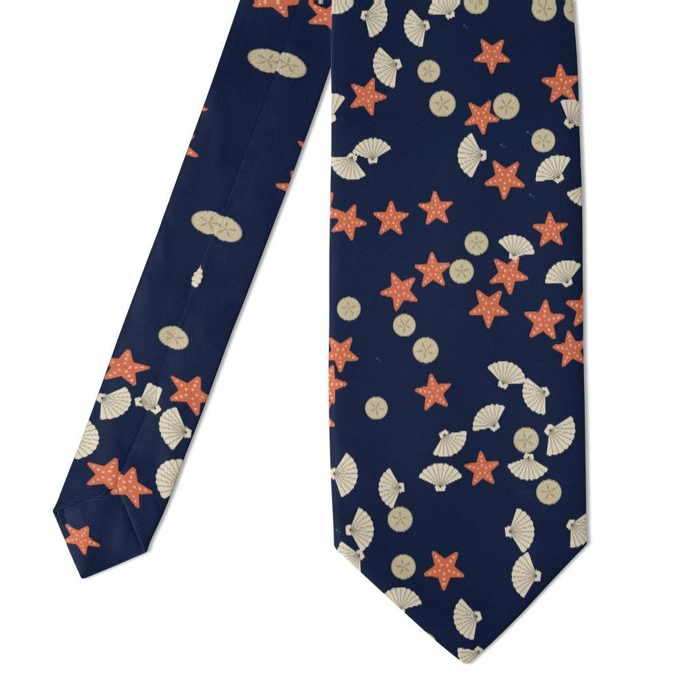 Heemskerck - Navy & Cream Seashell Tie – Beachcomber’s Treasure