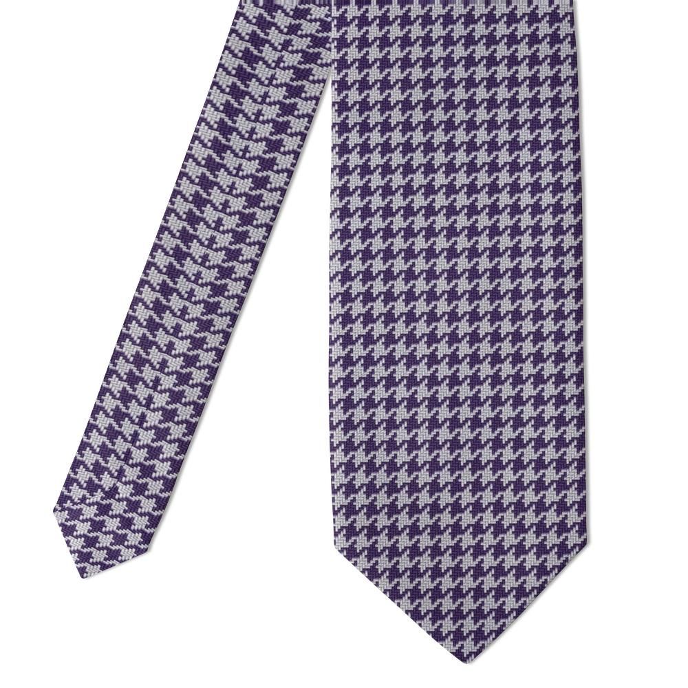 Montferrat - Purple & Silver Houndstooth Tie – Regal Evening