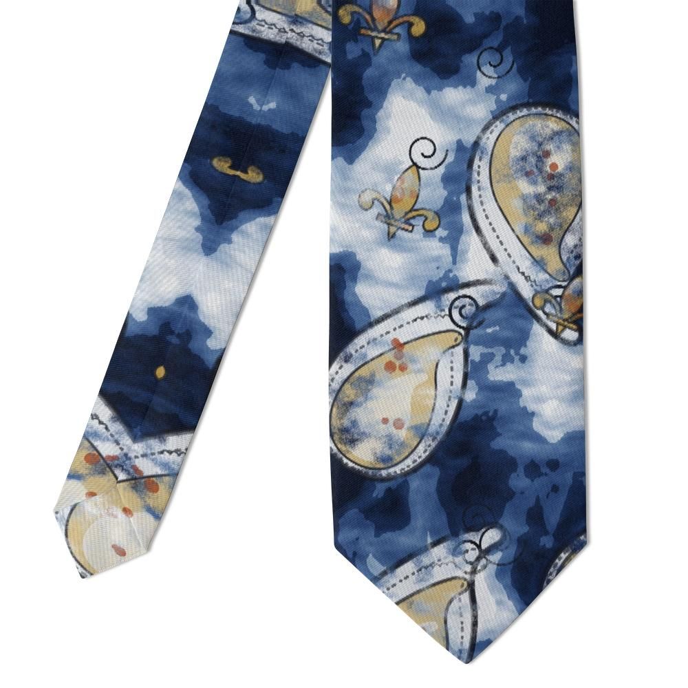 Borromeo - Indigo & Ivory Watercolour Paisley Tie – Lakeside Mist