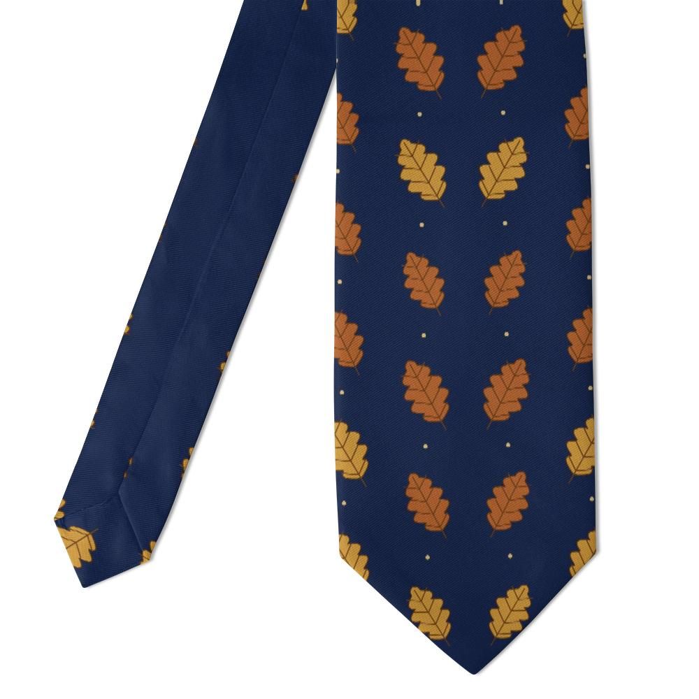 Wielopolski - Navy & Gold Oak Leaf Tie – Autumn Avenue