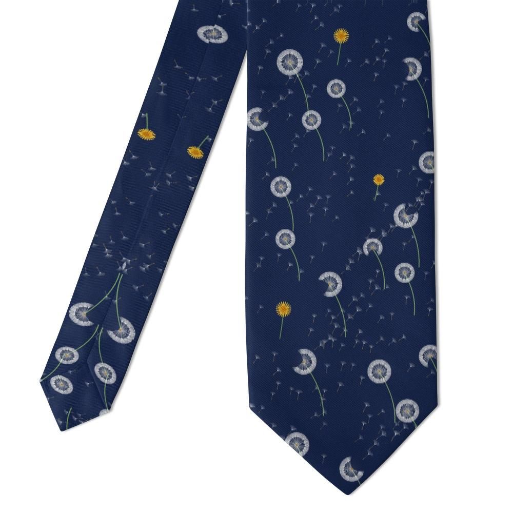 Lichnowsky - Navy Dandelion Clock Tie – Wind-Tossed Seed Heads, Quietly Whimsical