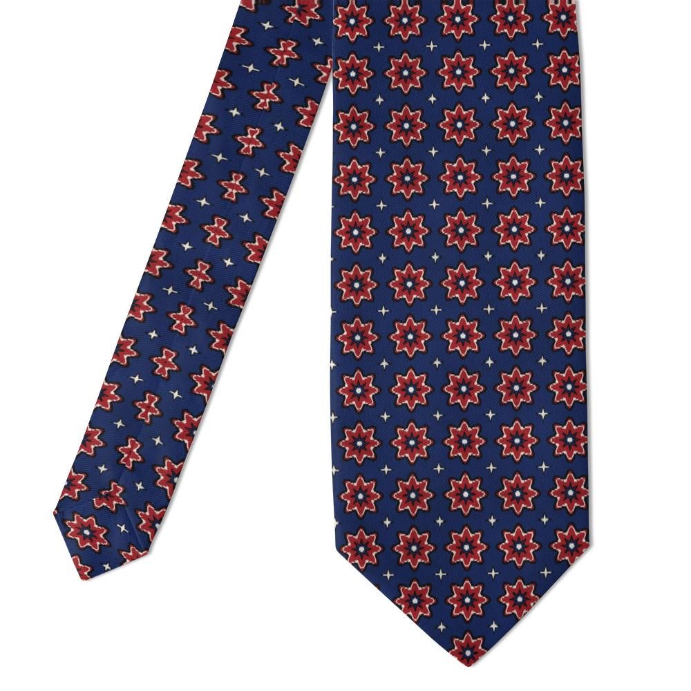 Kruse - Indigo & Madder Ajrakh Block Print Tie – Sindh Night