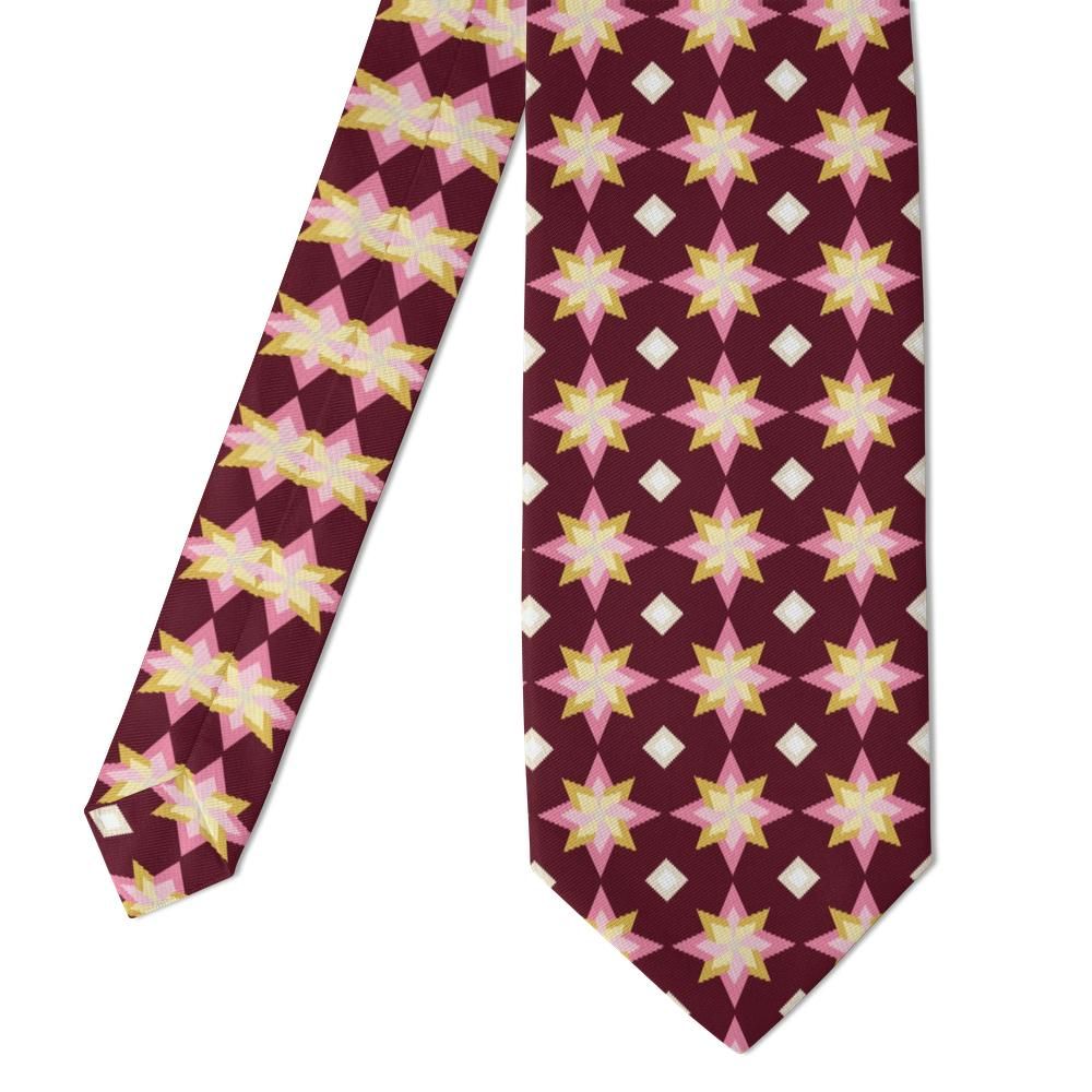 Wittgenstein - Burgundy & Pink Kaleidoscope Tie – Rose Window