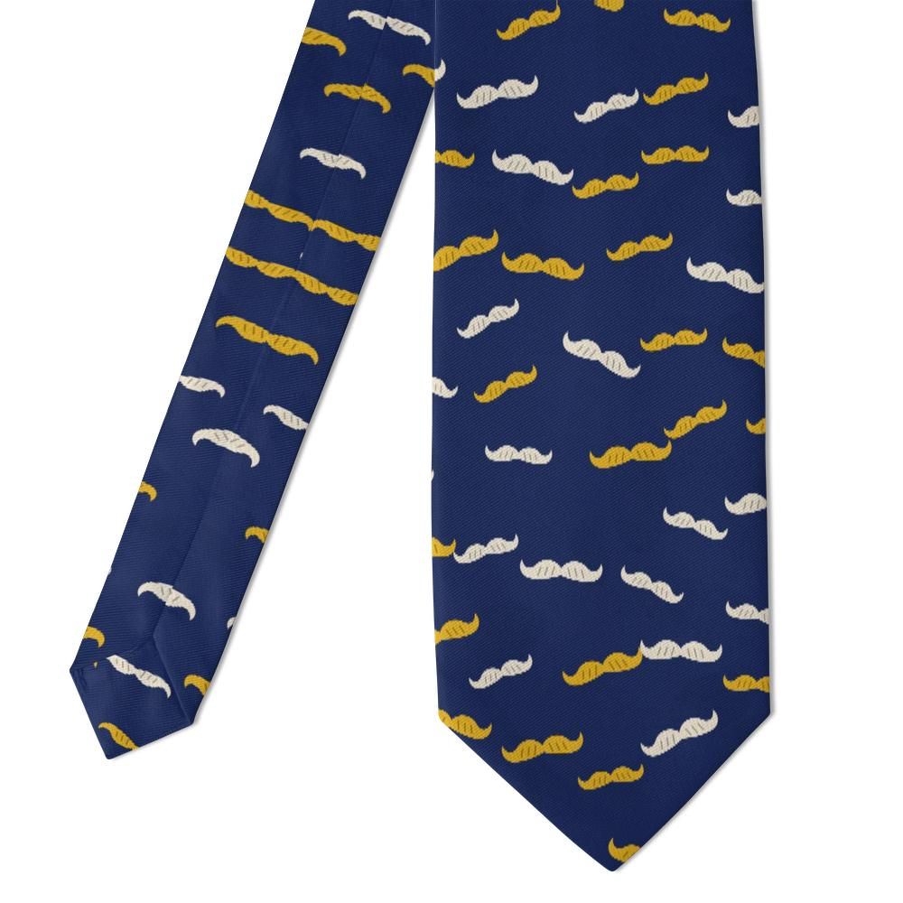 Gjedde - Navy & Gold Mustache Tie – Movember Classic