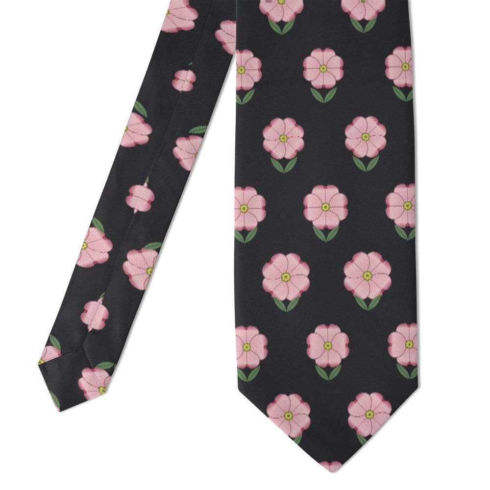 Rosenstolpe - Charcoal & Pink Dogwood Blossom Tie – Evening Bloom