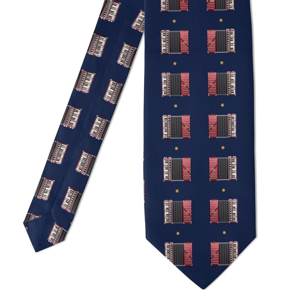 Szechenyi - Navy & Red Accordion Tie – Café Musette