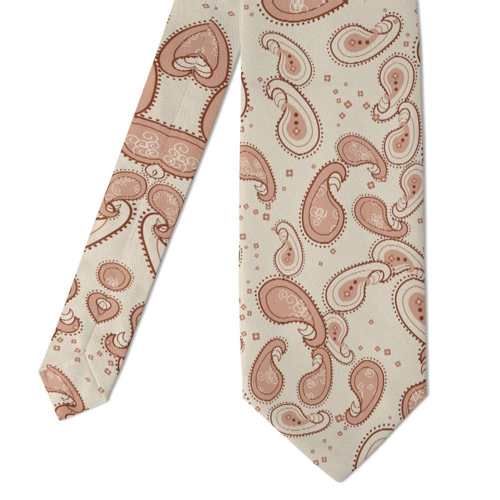 Urne - Cream & Rust Outline Paisley Tie – Terracotta Villa