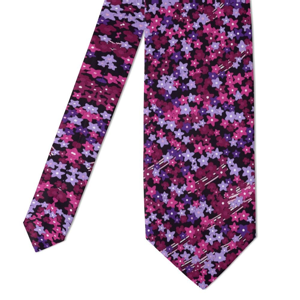 de Castelnau - Magenta & Lilac Floral Tie – Gascon Evening