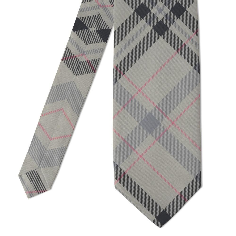 Fiennes - Stone & Charcoal Archive Check Tie – Mayfair Grey