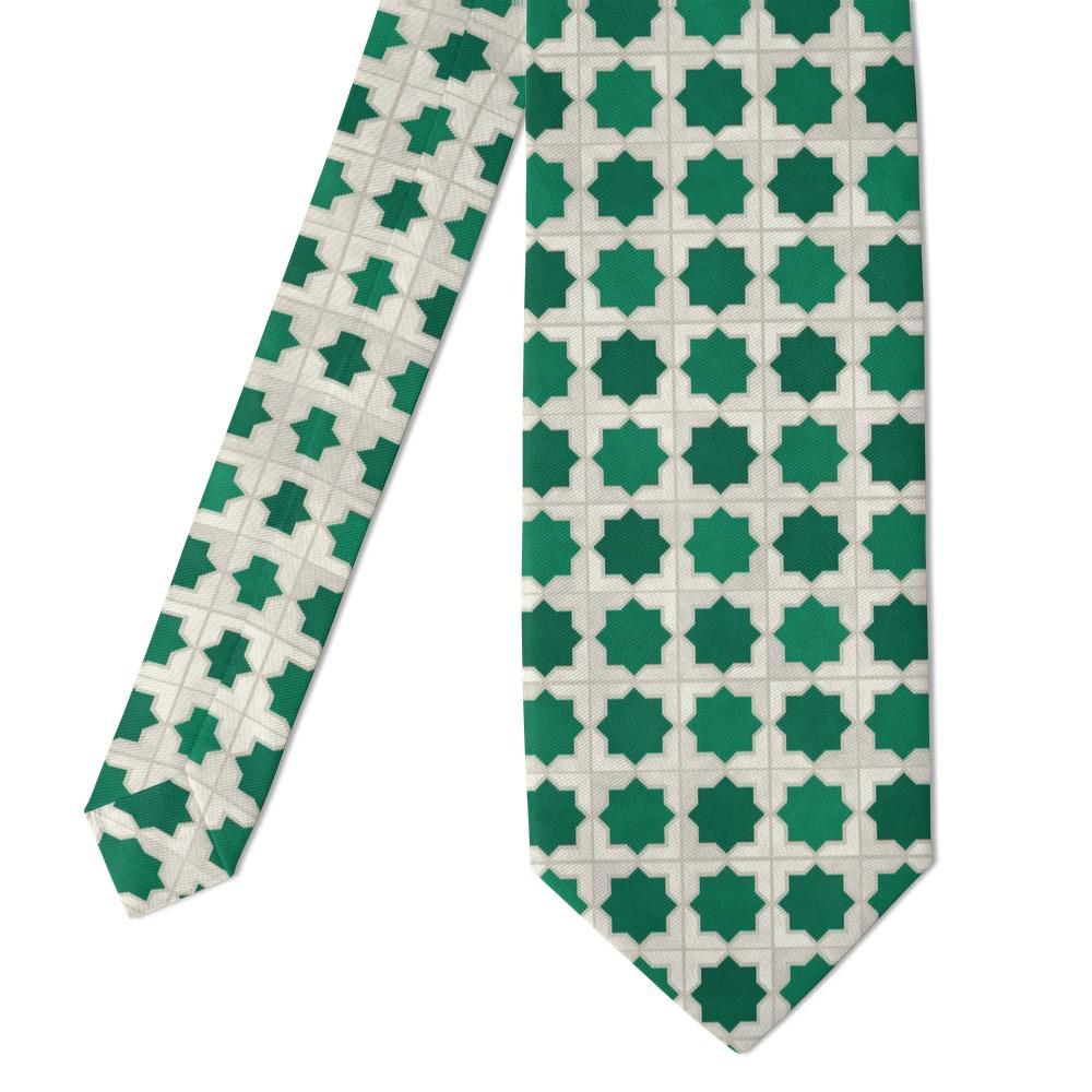 Kaalund - Emerald & Ivory Zellige Tile Tie – Fez Courtyard