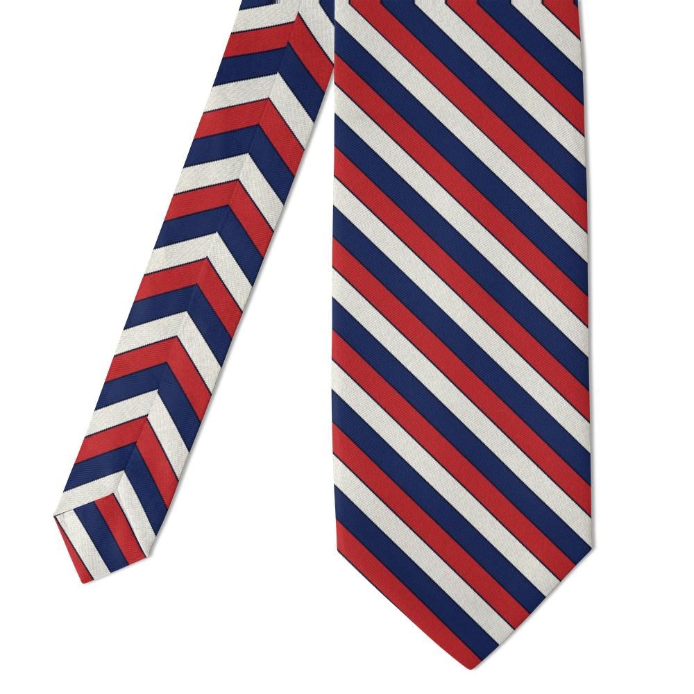 Mörner - Navy, White & Red Tricolour Stripe Tie – Regatta Day