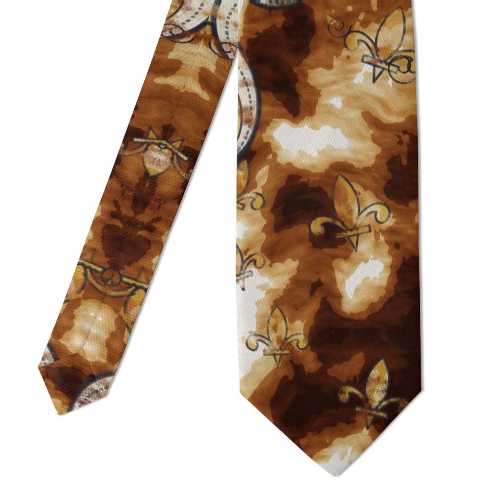 Borromeo - Umber & Cream Watercolour Paisley Tie – Sepia Fresco