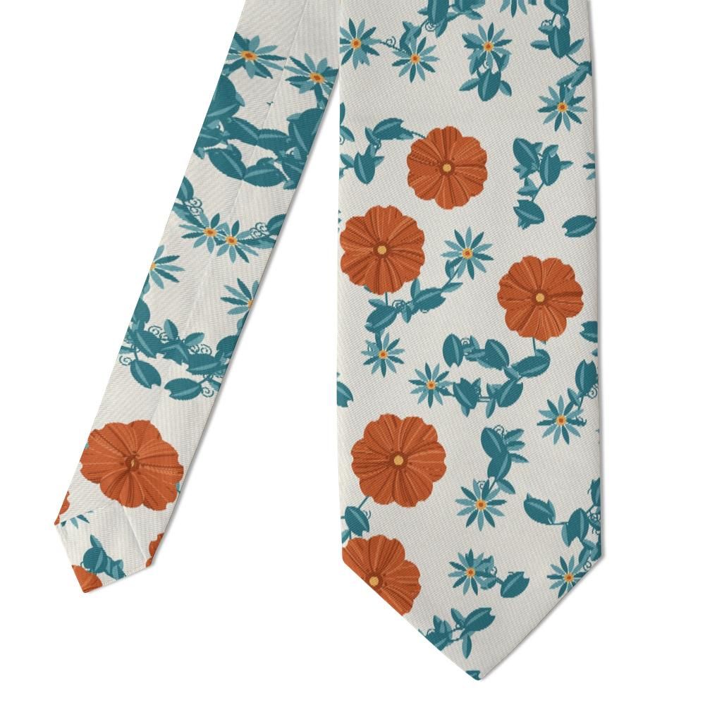 Moltke - Ivory & Rust Poppy Vine Floral Tie – Autumn Terrace
