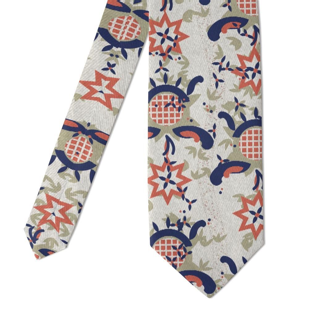Sternberg - Ivory & Coral Pomegranate Floral Tie – Bohemian Tapestry