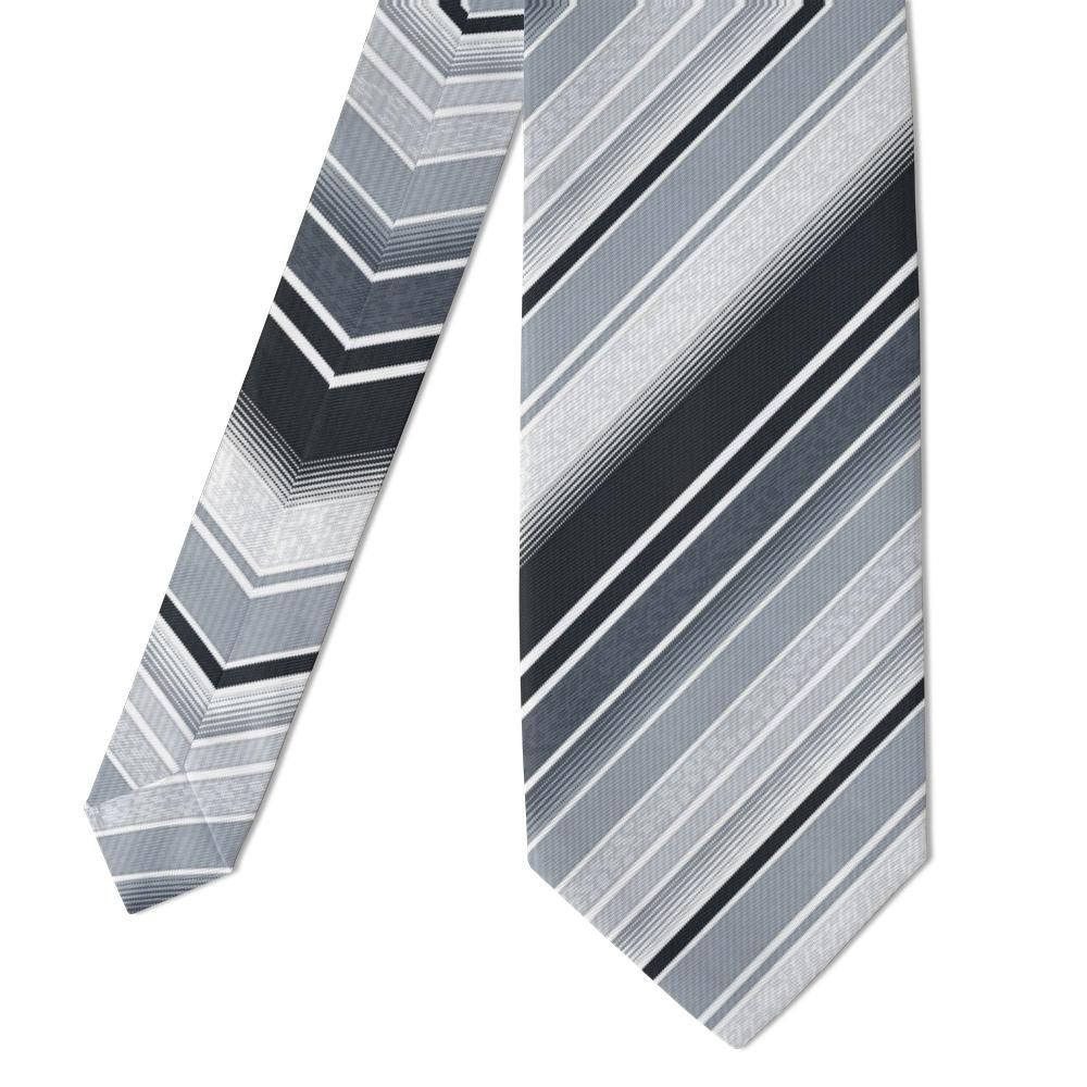 Kinsky - Charcoal & Silver Satin Stripe Tie – Boardroom Steel