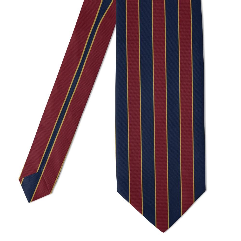 Beck-Friis - Navy & Burgundy Grosgrain Stripe Tie – Club Classic, Ribbon Texture