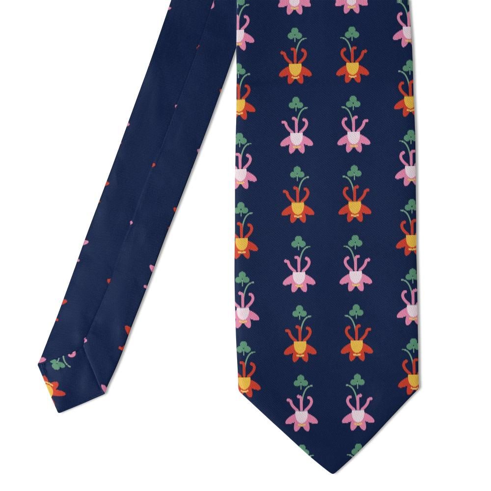 Dohna - Navy & Red Columbine Tie – Wild Meadow