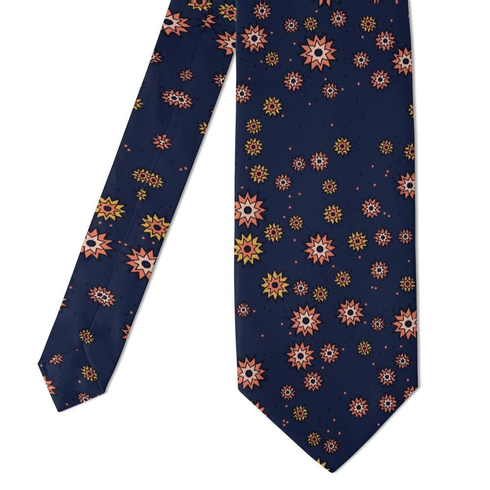 Ginori - Navy & Coral Pop Art Floral Tie – Night Gallery