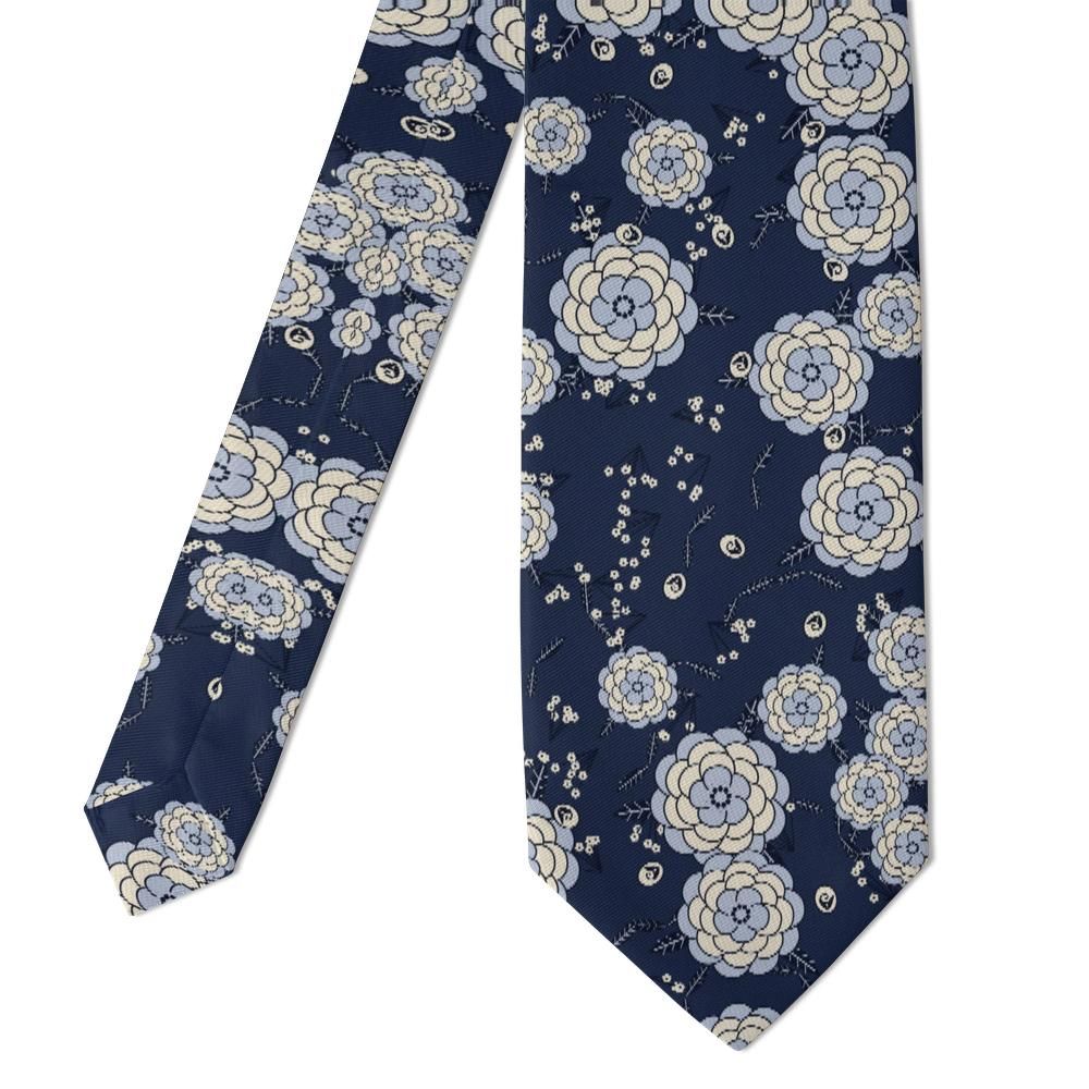 Bentinck - Navy & Ivory Vintage Peony Tie – Heirloom Garden