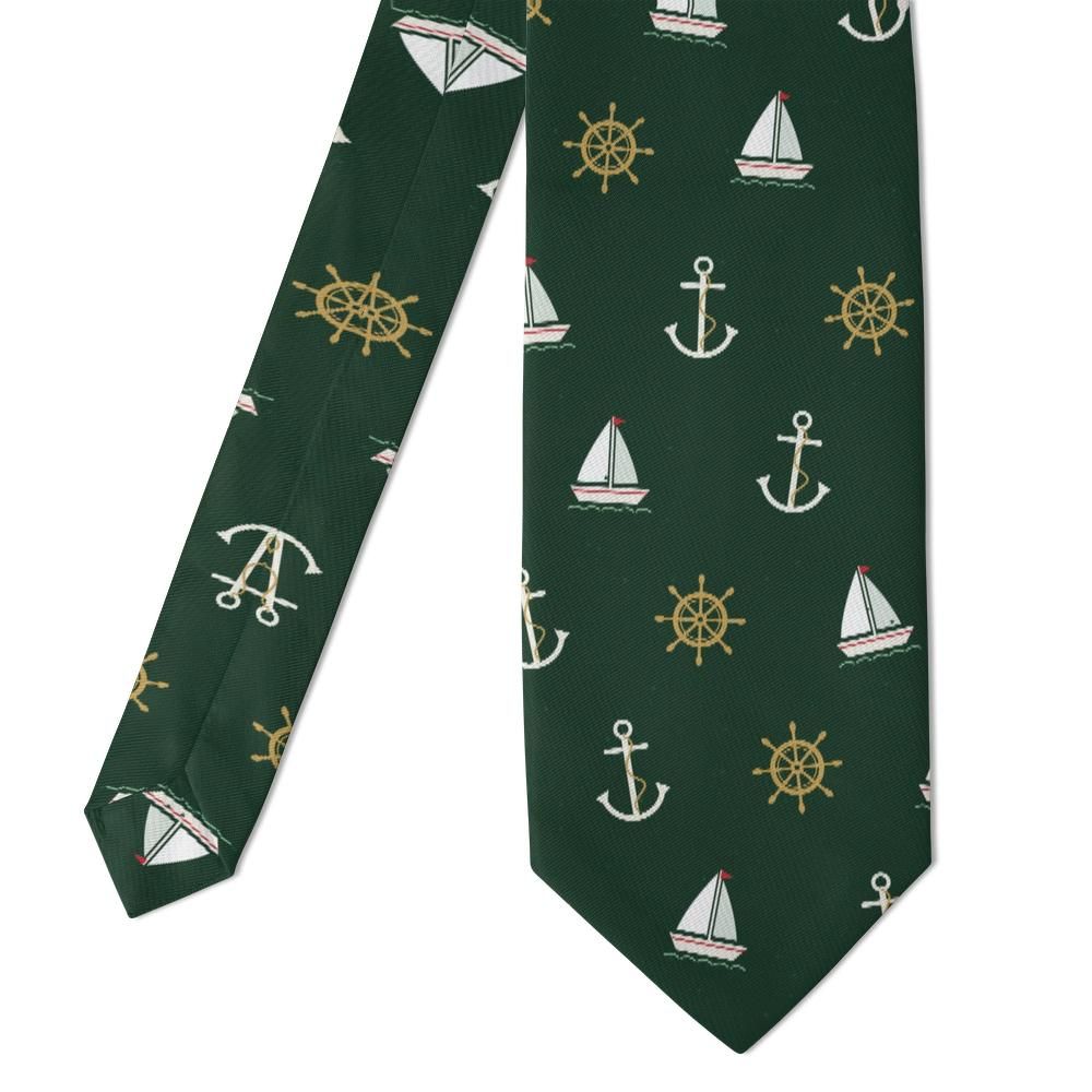 Zierotin - Forest Green & White Nautical Tie – Lake Club